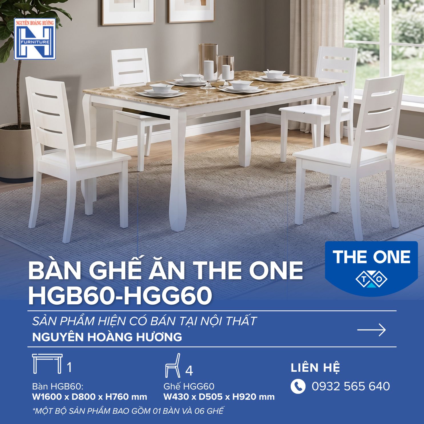Bàn Ghế Ăn The One HGB60-HGG60