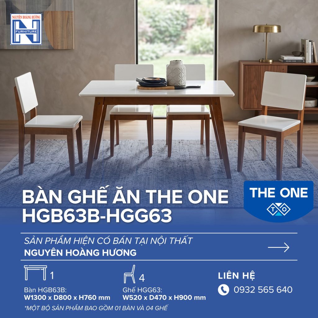 Bàn Ghế Ăn The One HGB63B-HGG63