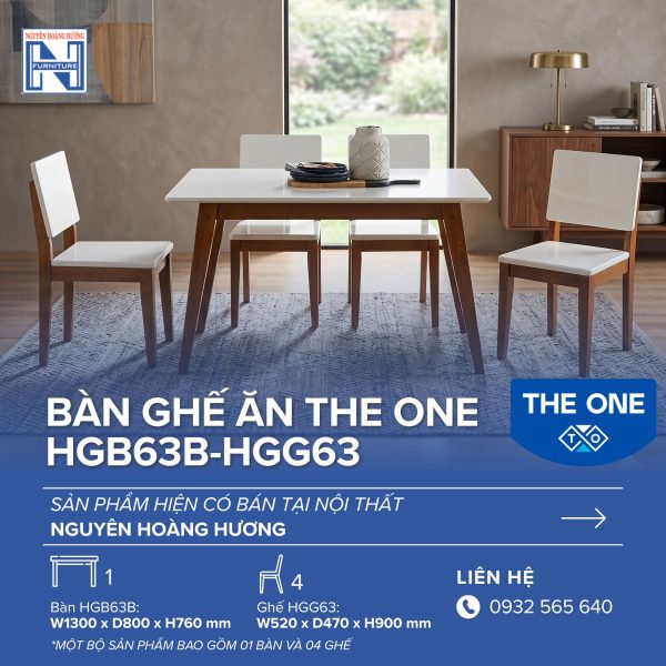 Bàn Ghế Ăn The One HGB63B-HGG63