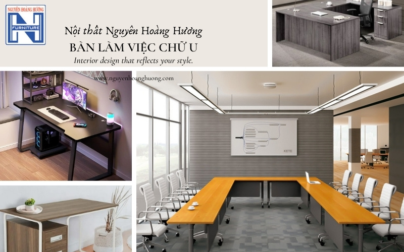 bàn làm việc chữ U