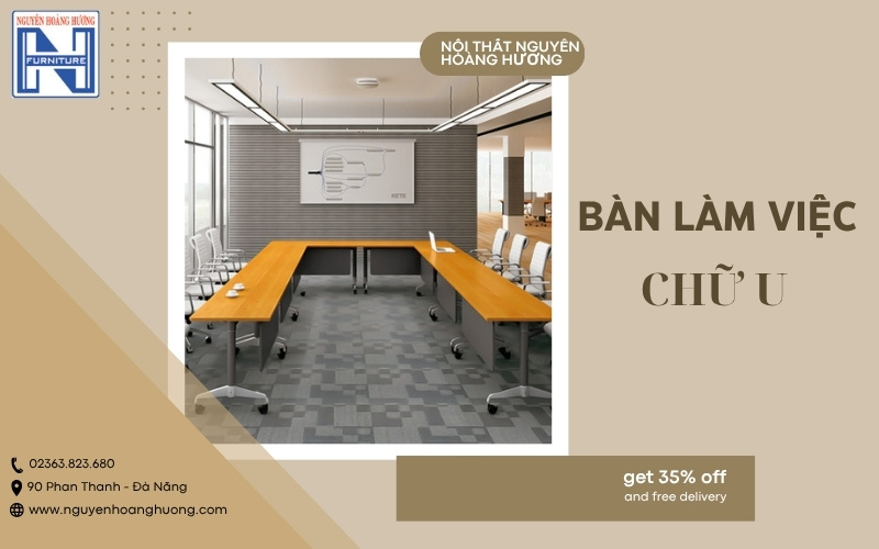 bàn làm việc chữ U