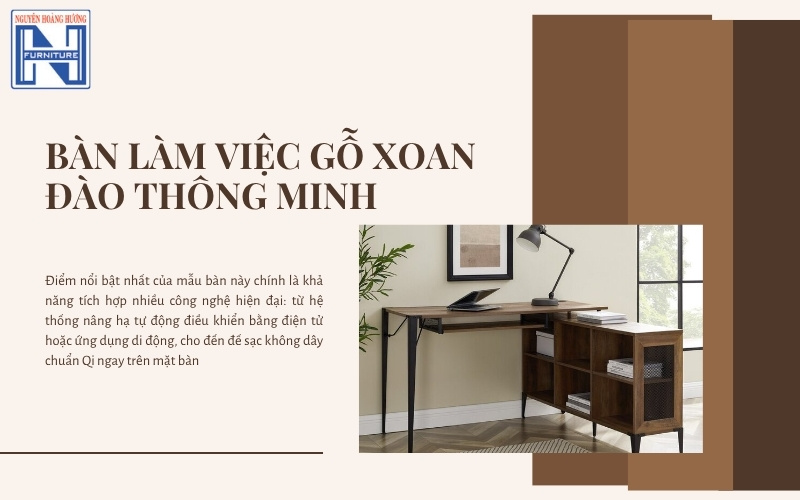 bàn làm việc gỗ xoan đào