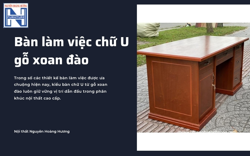bàn làm việc gỗ xoan đào