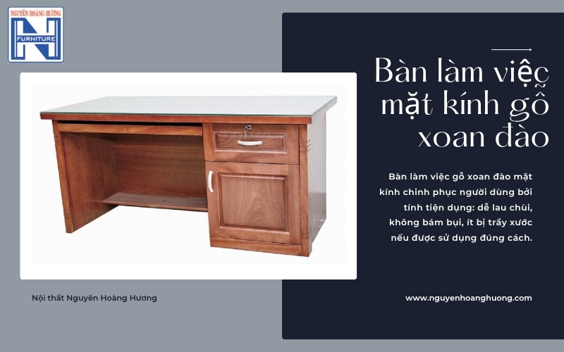 bàn làm việc gỗ xoan đào