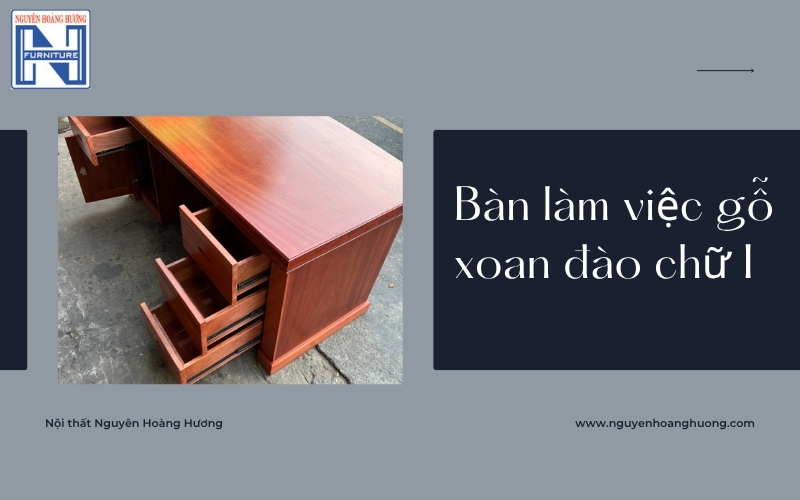bàn làm việc gỗ xoan đào