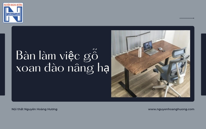 bàn làm việc gỗ xoan đào