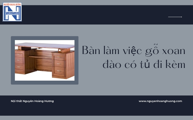 bàn làm việc gỗ xoan đào