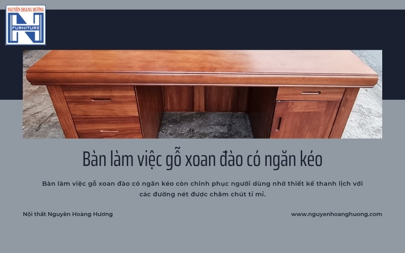 bàn làm việc gỗ xoan đào