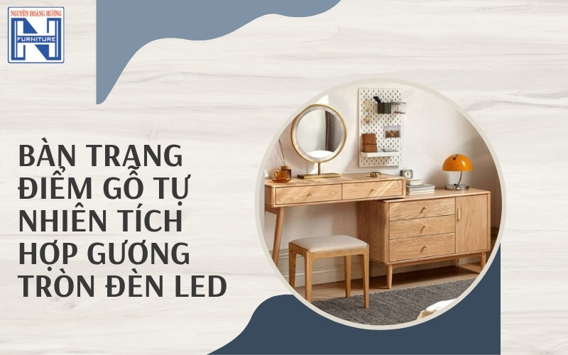 bàn trang điểm gỗ tự nhiên đơn giản