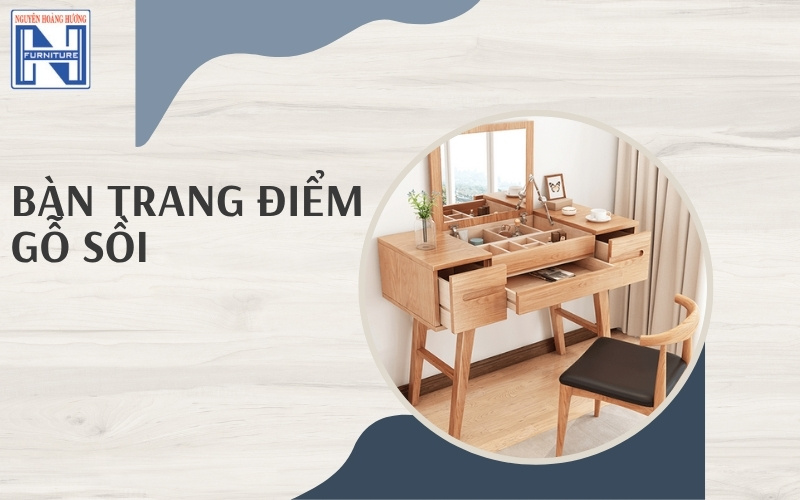 bàn trang điểm gỗ tự nhiên đơn giản