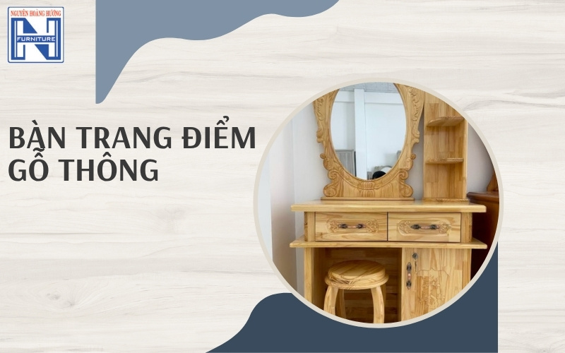 bàn trang điểm gỗ tự nhiên đơn giản
