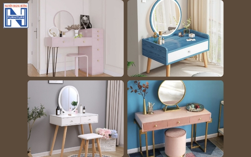 mẫu bàn trang điểm gỗ công nghiệp
