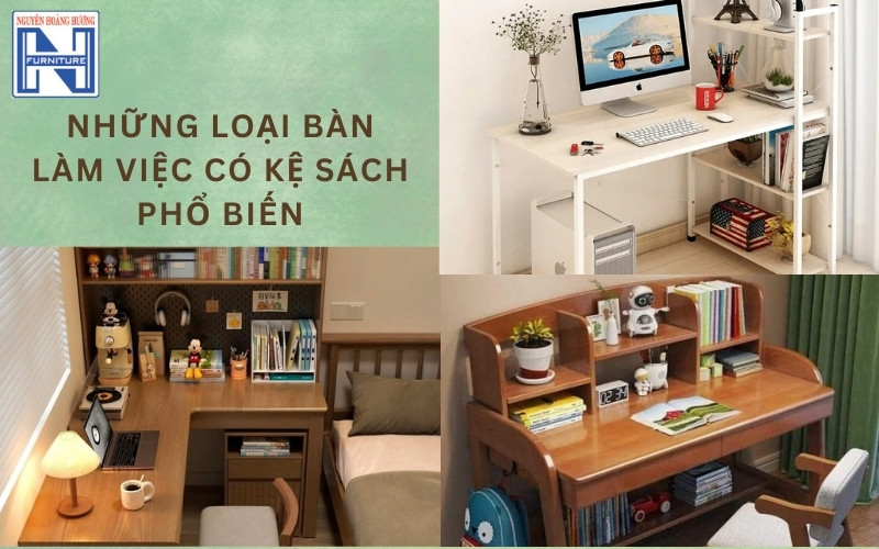 Bàn làm việc có kệ sách