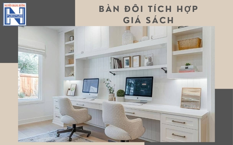 Bàn làm việc có kệ sách