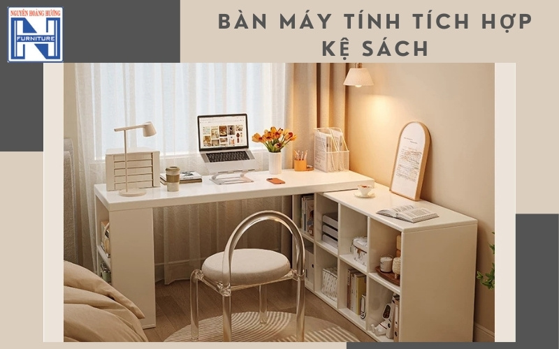 Bàn làm việc có kệ sách