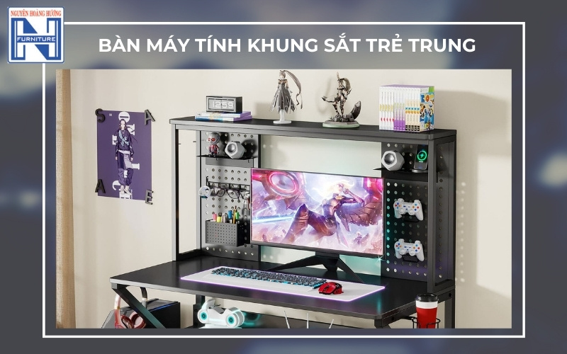Bàn máy tính khung sắt Bàn máy tính khung sắt
