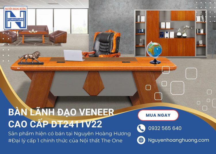 Bàn lãnh đạo Veneer cao cấp DT2411V22