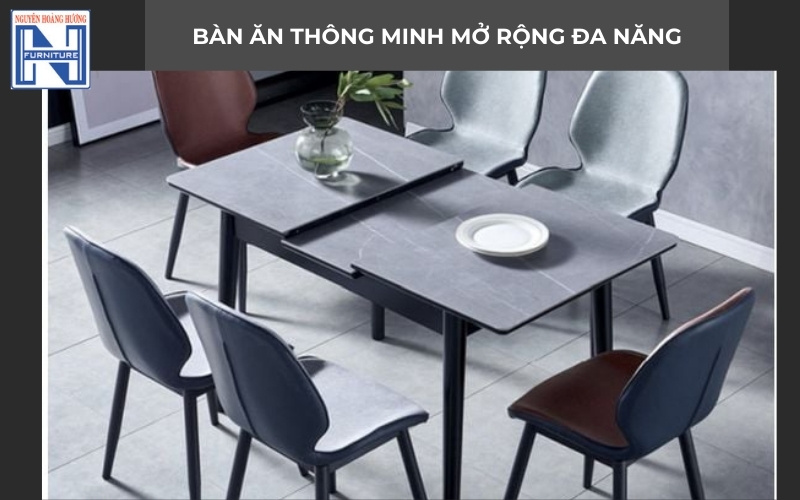 Bàn ăn thông minh gấp gọn 6 ghế