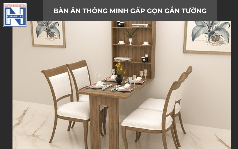Bàn ăn thông minh gấp gọn 6 ghế