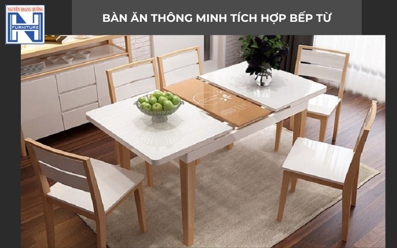 Bàn ăn thông minh gấp gọn 6 ghế