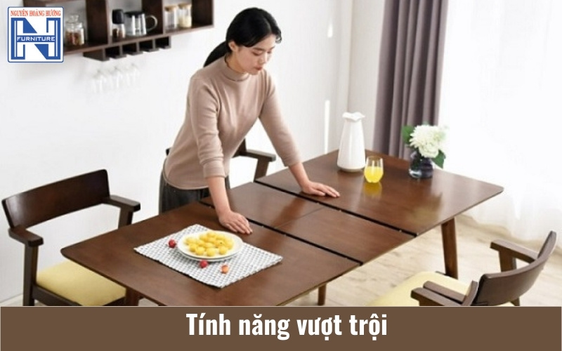 Bàn ăn thông minh gấp gọn 6 ghế