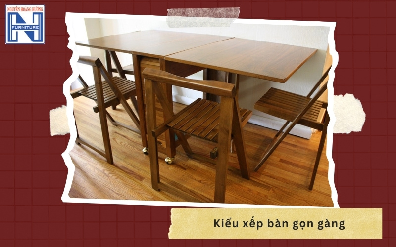 Bàn ăn thông minh gấp gọn 6 ghế