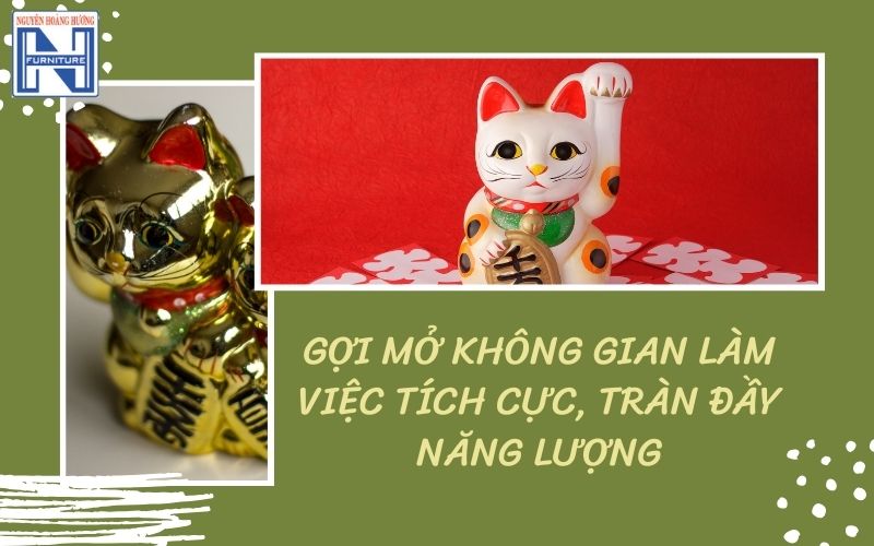 Cách để mèo thần tài trên bàn làm việc