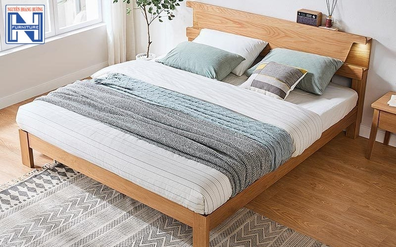 Giá giường gỗ sồi 1m6