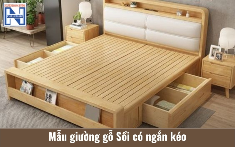Giá giường gỗ sồi 1m6