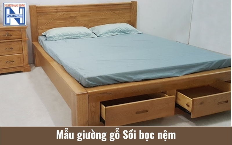 Giá giường gỗ sồi 1m6