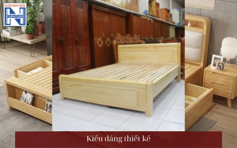 Giá giường gỗ sồi 1m6