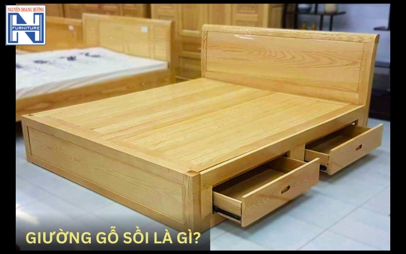 Giá giường gỗ sồi 1m6