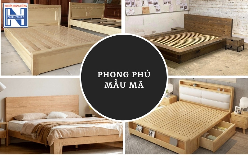 Giá giường gỗ sồi 1m6