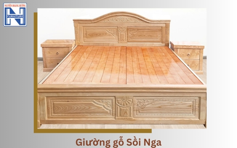 Giá giường gỗ sồi 1m6