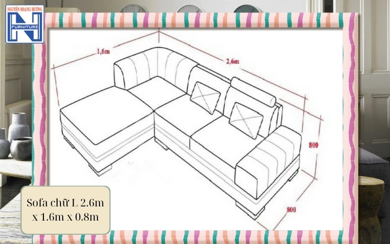Kích thước sofa chữ l