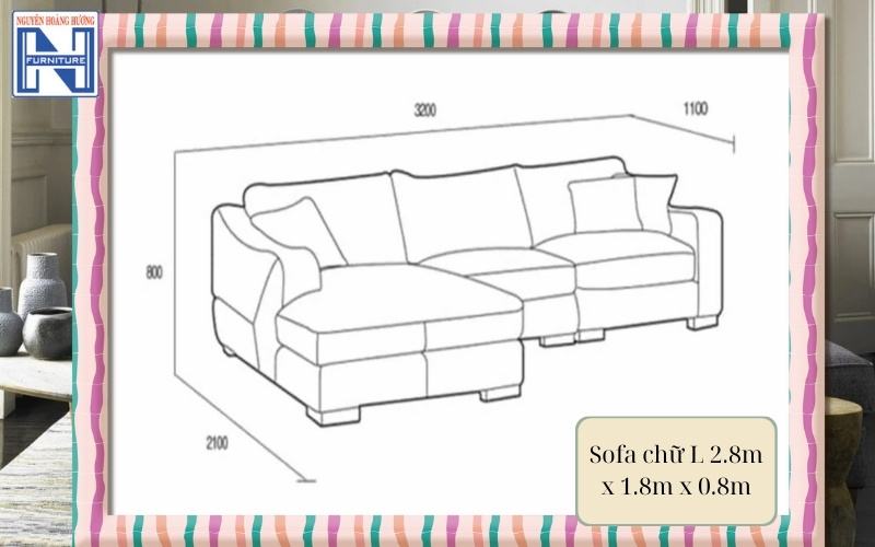 Kích thước sofa chữ l