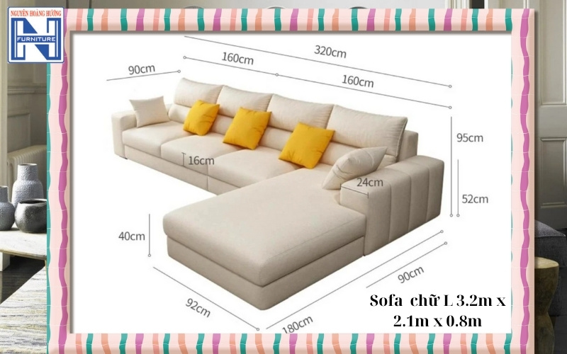 Kích thước sofa chữ l