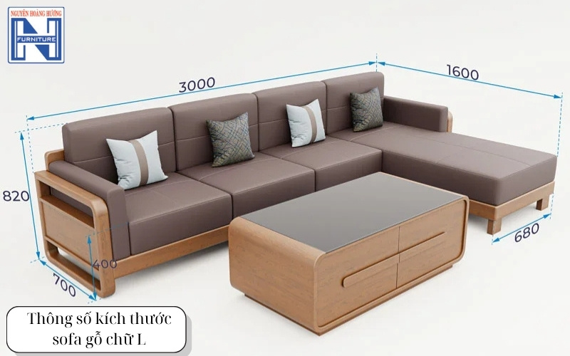 Kích thước sofa chữ l