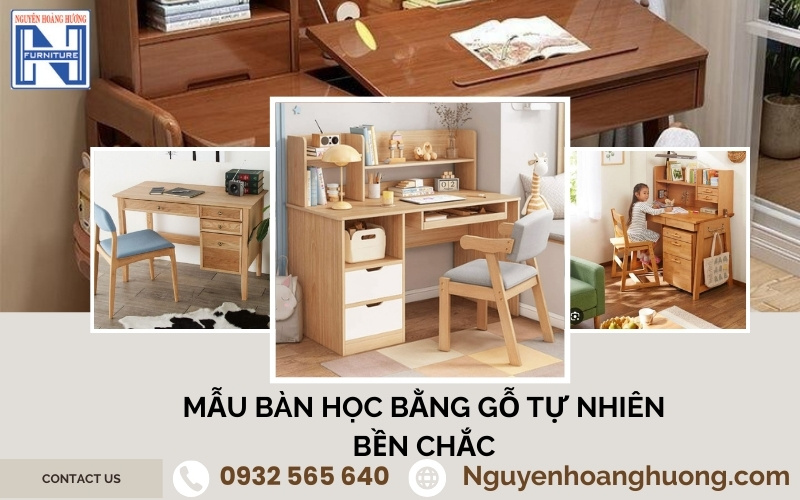 Mẫu bàn học đẹp bằng gỗ tự nhiên