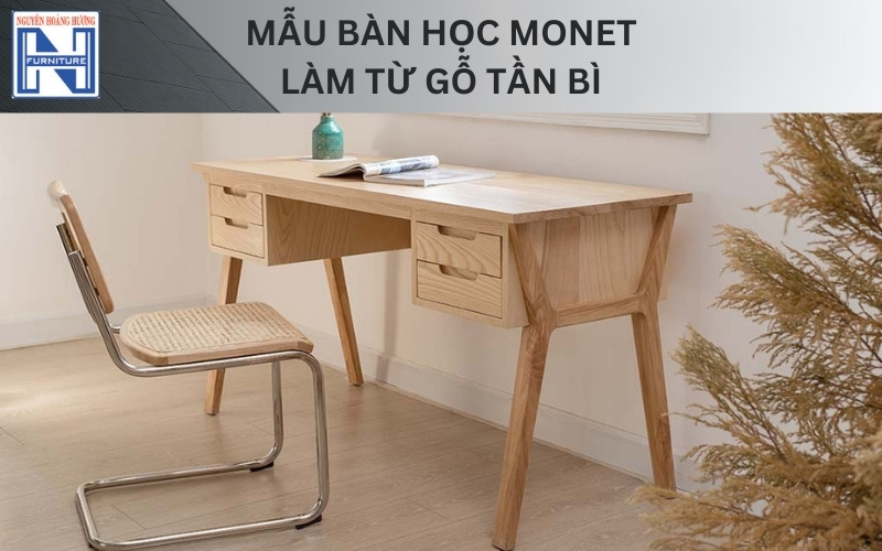 Mẫu bàn học đẹp bằng gỗ tự nhiên