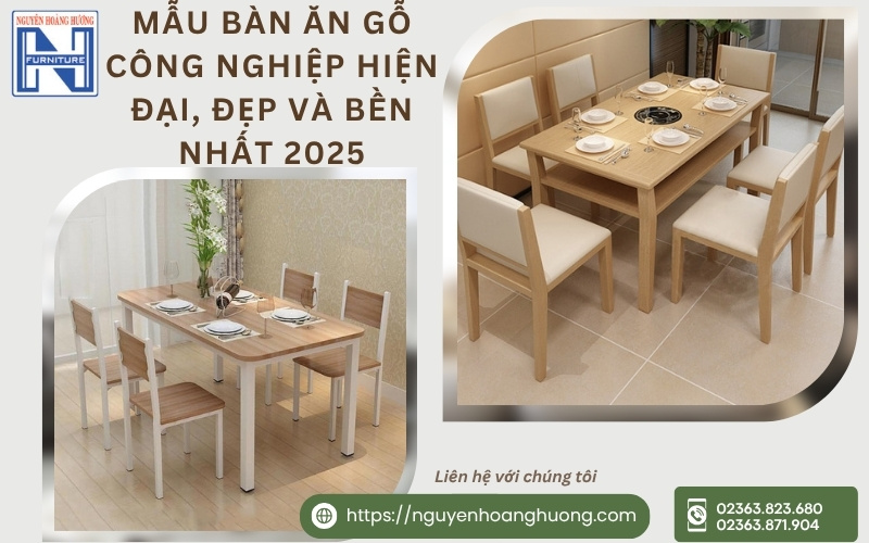 bàn ăn gỗ công nghiệp