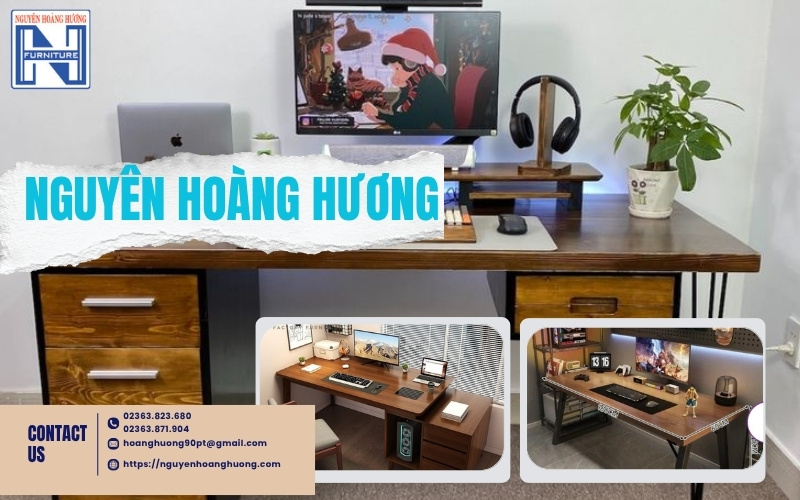 bàn máy tính gỗ tự nhiên