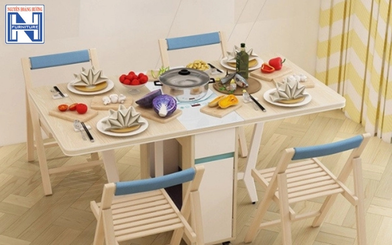 Bộ bàn ghế ăn gấp gọn