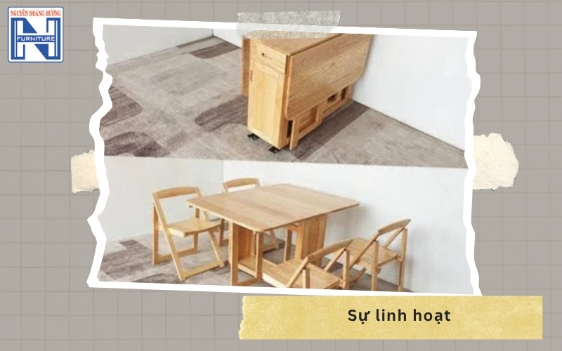 Bộ bàn ghế ăn gấp gọn