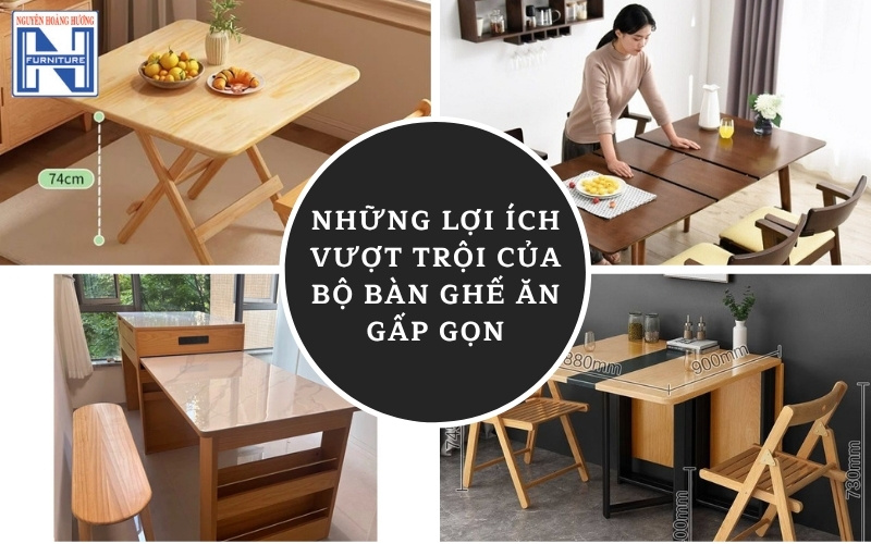 Bộ bàn ghế ăn gấp gọn