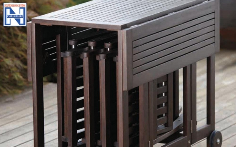 Bộ bàn ghế ăn gấp gọn