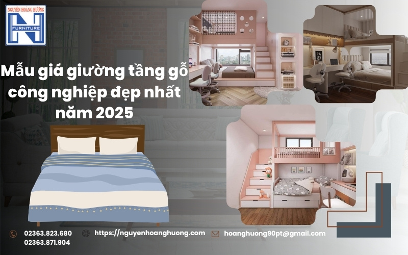 Giá giường tầng gỗ công nghiệp