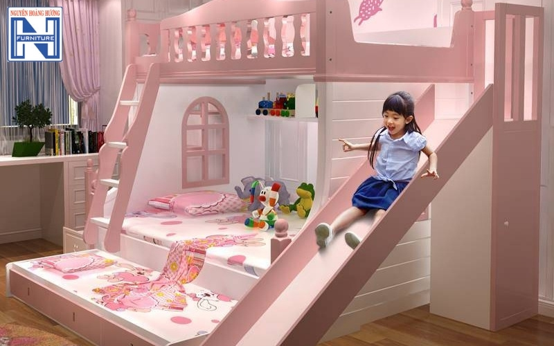 Giá giường tầng gỗ công nghiệp