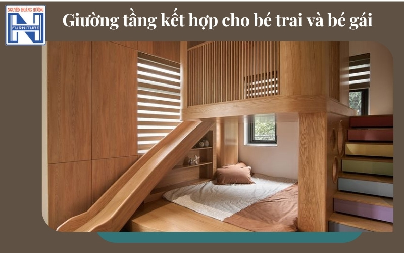 Giá giường tầng gỗ công nghiệp