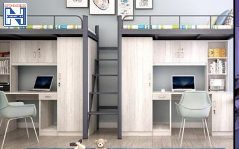 Giá giường tầng gỗ công nghiệp